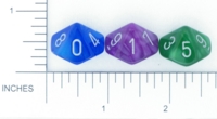 Dice : D10 OPAQUE ROUNDED IRIDESCENT CHESSEX VELVET 02