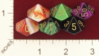 Dice : D10 OPAQUE ROUNDED IRIDESCENT SWIRL CHESSEX 2009 GEMINI 01