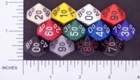 Dice : D10 OPAQUE ROUNDED SOLID CHESSEX 02