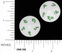 Dice : D10 OPAQUE ROUNDED SOLID KOPLOW HINDU NUMBERS 01