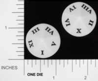 Dice : D10 OPAQUE ROUNDED SOLID KOPLOW ROMAN NUMERALS 01