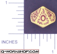 Dice : D10 OPAQUE ROUNDED SOLID Q WORKSHOP RUNIC 03