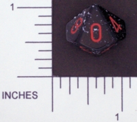 Dice : D10 OPAQUE ROUNDED SPECKLED WITH RED 3