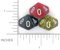 Dice : D10 OPAQUE ROUNDED SPECKLED WITH WHITE 5