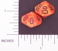 Dice : D10 OPAQUE ROUNDED SWIRL CHESSEX VORTEX 02