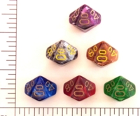 Dice : D10 OPAQUE ROUNDED SWIRL CHESSEX VORTEX PCT