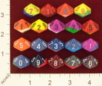 Dice : D10 OPAQUE ROUNDED TWO TONE CHESSEX 01
