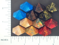 Dice : D10 OPAQUE SHARP IRIDESCENT CHESSEX MENAGERIE 01
