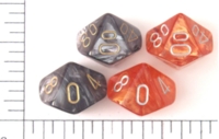 Dice : D10 TRANSLUCENT ROUNDED SWIRL CHESSEX LEAF 1