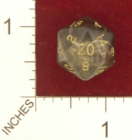Dice : D10 TRANSPARENT ROUNDED SWIRL CRYSTAL CASTE ODD 01