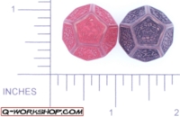 Dice : D12 CLEAR ROUNDED SOLID Q WORKSHOP FUDGE 01