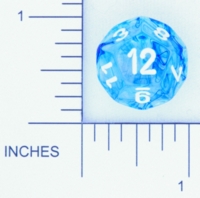 Dice : D12 CLEAR ROUNDED SWIRL CHESSEX NEBULA 03