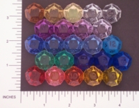 Dice : D12 CLEAR SHARP SOLID GAMESCIENCE 01 ON ON BLACK