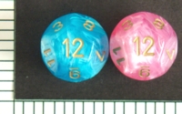 Dice : D12 OPAQUE ROUNDED IRIDESCENT CHESSEX EASTER