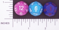 Dice : D12 OPAQUE ROUNDED SOLID CHESSEX 02