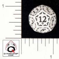 Dice : D12 OPAQUE ROUNDED SOLID Q WORKSHOP CLOCK 01 HOURS