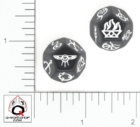 Dice : D12 OPAQUE ROUNDED SOLID Q WORKSHOP ULISSES DAS SCHWARZE AUGE 01 BKTRADE