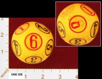 Dice : D12 OPAQUE ROUNDED SOLID UNKNOWN IVORY BAKELITE LARGE RED BLACK 01