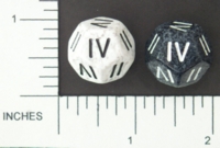 Dice : D12 OPAQUE ROUNDED SPECKLED CHESSEX ROMAN NUMBERAL 01