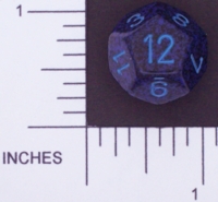 Dice : D12 OPAQUE ROUNDED SPECKLED WITH BLUE 4