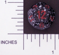 Dice : D12 OPAQUE ROUNDED SPECKLED WITH RED 3