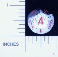 Dice : D12 OPAQUE ROUNDED SPECKLED WITH RED 4