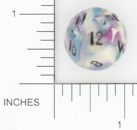 Dice : D12 OPAQUE ROUNDED SWIRL CHESSEX AMAZING COLORS BKTRADE 01