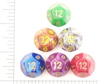 Dice : D12 OPAQUE ROUNDED SWIRL CHESSEX VORTEX