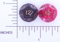 Dice : D12 OPAQUE ROUNDED SWIRL CRYSTAL CASTE UNKNOWN 01
