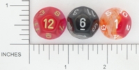 Dice : D12 TRANSLUCENT ROUNDED SWIRL CHESSEX 01