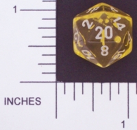 Dice : D20 CLEAR ROUNDED SOLID CHESSEX 01