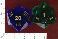 Dice : D20 CLEAR ROUNDED SOLID KOPLOW JUMBO 02