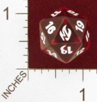 Dice : D20 CLEAR ROUNDED SOLID MTG LIFE COUNTERS FIRE AND LIGHTNING 01
