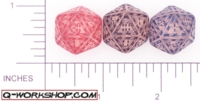 Dice : D20 CLEAR ROUNDED SOLID Q WORKSHOP DITEK 01