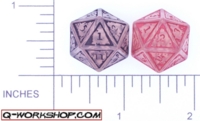 Dice : D20 CLEAR ROUNDED SOLID Q WORKSHOP NUKE 01