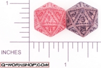 Dice : D20 CLEAR ROUNDED SOLID Q WORKSHOP RUNIC II 01