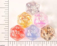 Dice : D20 CLEAR ROUNDED SWIRL CHESSEX NEBULA 01