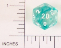 Dice : D20 CLEAR ROUNDED SWIRL CHESSEX NEBULA 02