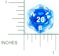 Dice : D20 CLEAR ROUNDED SWIRL CHESSEX NEBULA 03