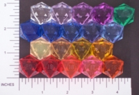 Dice : D20 CLEAR SHARP SOLID GAMESCIENCE 01 ON ON BLACK