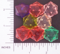 Dice : D20 CLEAR SHARP SWIRL GAMESCIENCE 01