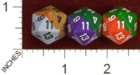 Dice : D20 OPAQUE ROUNDED 2TONE CHESSEX 01