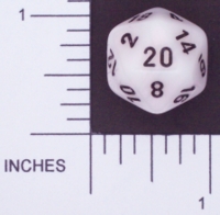 Dice : D20 OPAQUE ROUNDED IRIDESCENT CHESSEX MOTHER OF PEARL 01