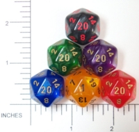 Dice : D20 OPAQUE ROUNDED IRIDESCENT CHESSEX VELVET