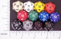 Dice : D20 OPAQUE ROUNDED SOLID CHESSEX 01