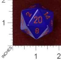 Dice : D20 OPAQUE ROUNDED SOLID CHESSEX PURPLE WITH RED JUMBO 01