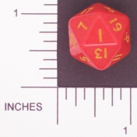 Dice : D20 OPAQUE ROUNDED SOLID CC DOH 02 DEFECTIVE