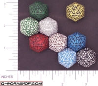 Dice : D20 OPAQUE ROUNDED SOLID Q WORKSHOP DITEK 02