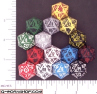 Dice : D20 OPAQUE ROUNDED SOLID Q WORKSHOP FADING SUNS 01