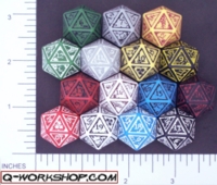 Dice : D20 OPAQUE ROUNDED SOLID Q WORKSHOP NUKE 01